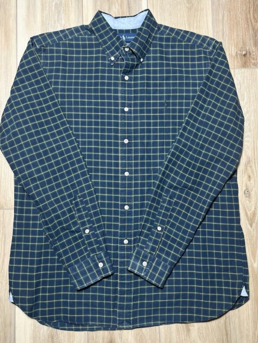 Ralph Lauren Classic Fit Green Plaid Long Sleeve Shirt - Men Size Large